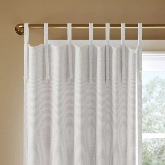 Threshold Aruba Off White Single Tie Top Blackout Curtain Panel 50" x 63" NWOT - Picture 2 of 6